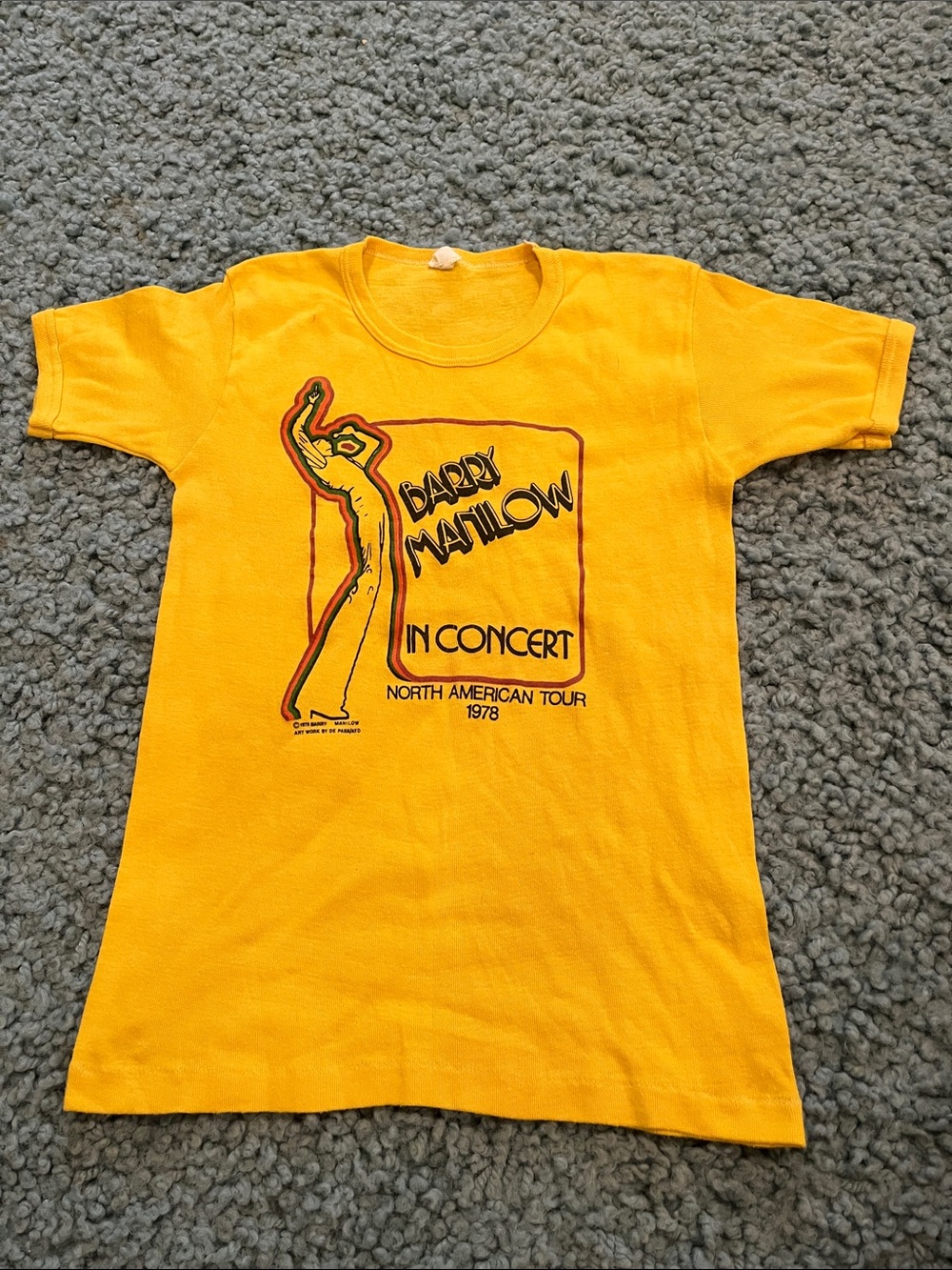 Vintage t-shirt from Barry Manilow's 1978 North American Tour Sportique USA